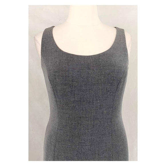 Tahari Sleeveless Scoop Neck Menswear Fabric Dress - Picture 2 of 11